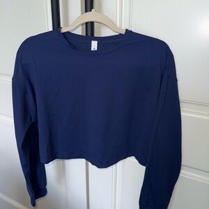 LULU NAVY LONG SLEEVE CROPPED💙🍋
